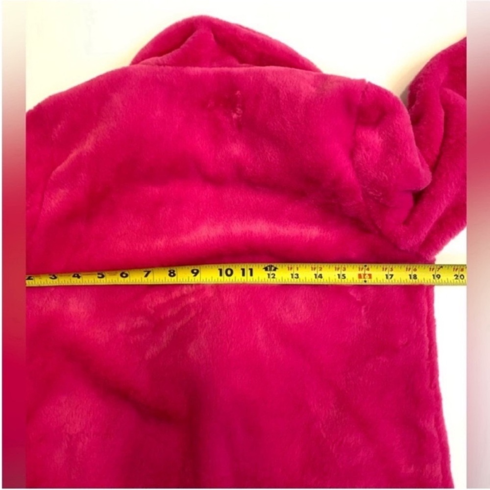 Gigi's Closette Coat Foux Fur Hot Pink Teddy Midi Coat Jacket New size Small - Picture 9 of 13